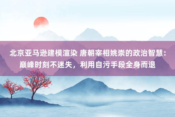 北京亚马逊建模渲染 唐朝宰相姚崇的政治智慧：巅峰时刻不迷失，利用自污手段全身而退