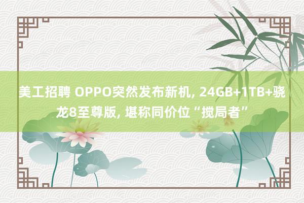 美工招聘 OPPO突然发布新机, 24GB+1TB+骁龙8至尊版, 堪称同价位“搅局者”